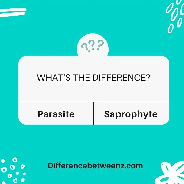 Difference between Parasite and Saprophyte