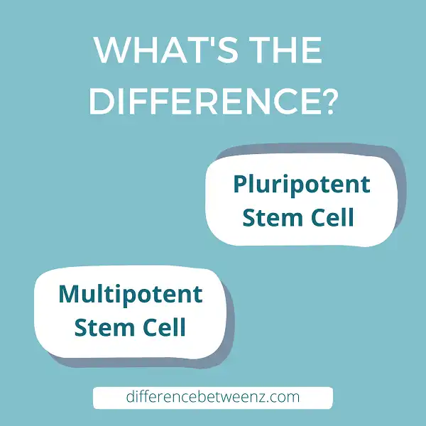 Difference between Pluripotent Stem Cell and Multipotent Stem Cell