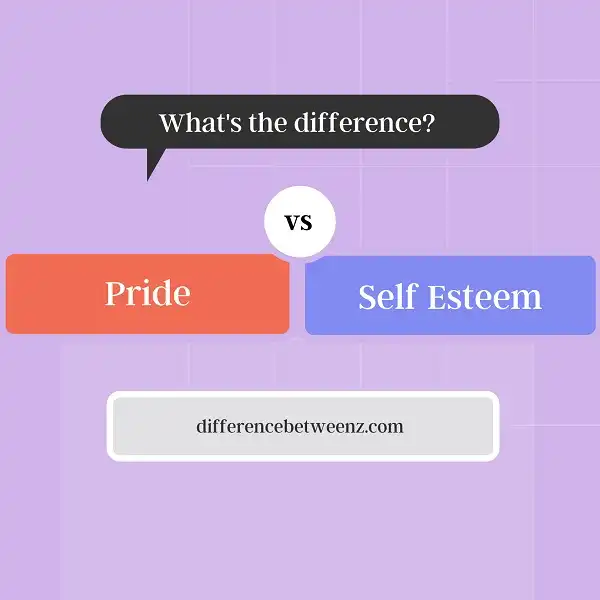 Difference between Pride and Self Esteem