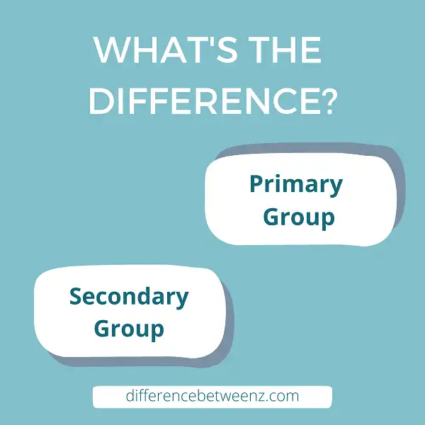 Difference between Primary Group and Secondary Group