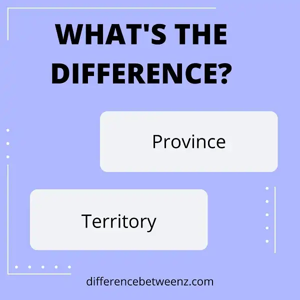 Difference between Province and Territory