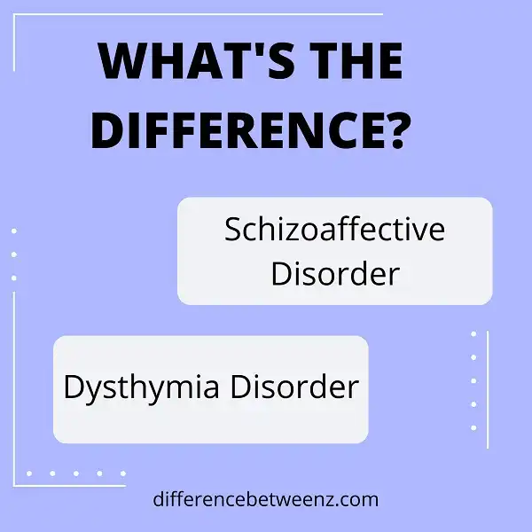 Difference between Schizoaffective Disorder and Dysthymia