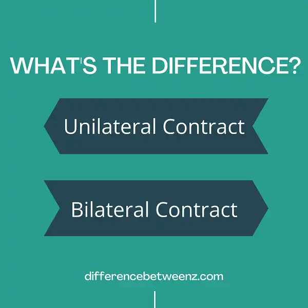 Difference between Unilateral Contract and Bilateral Contract