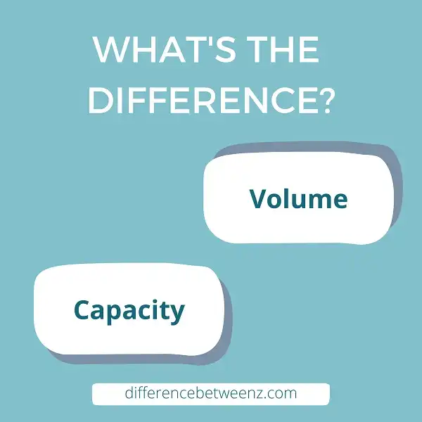 Difference between Volume and Capacity
