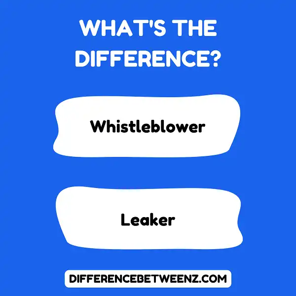 Difference between Whistleblower and Leaker