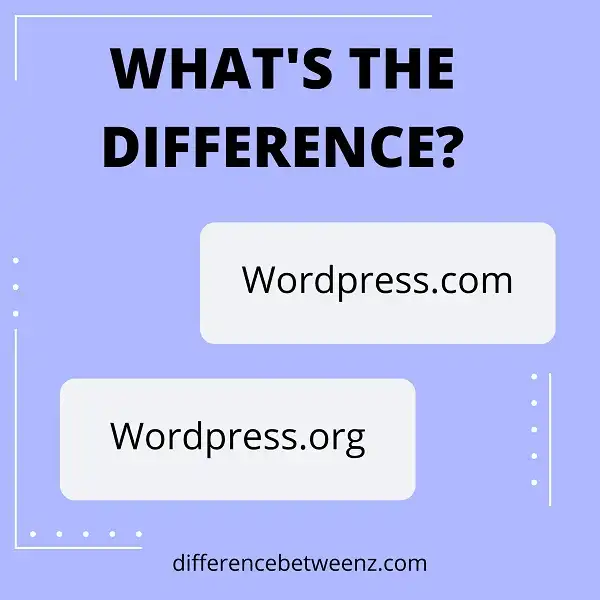 Difference between Wordpress.com and Wordpress.org