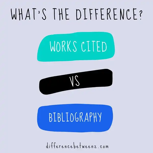 Difference between Works Cited and Bibliography