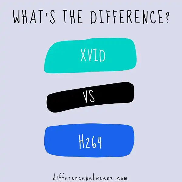 Difference between XVID and H264