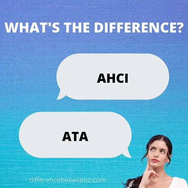 Difference between AHCI and ATA