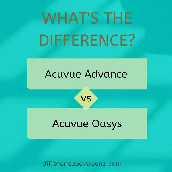 Difference between Acuvue Advance and Oasys
