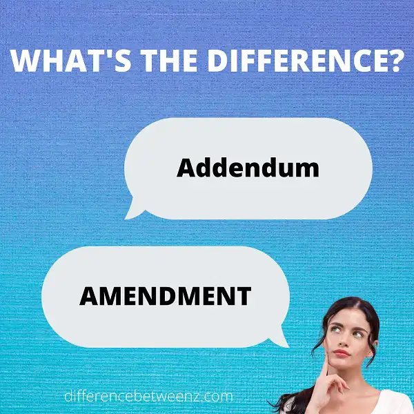 Difference between Addendum and Amendments