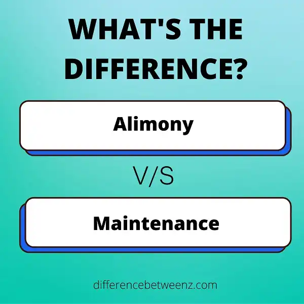 Difference between Alimony and Maintenance