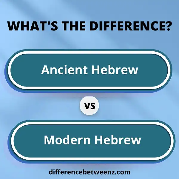 Difference between Ancient and Modern Hebrew