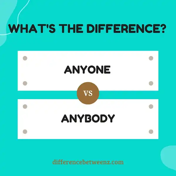Difference between Anyone and Anybody