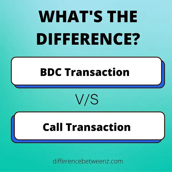 Difference between BDC and Call Transaction