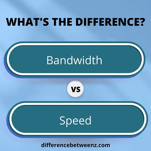 Difference between Bandwidth and Speed
