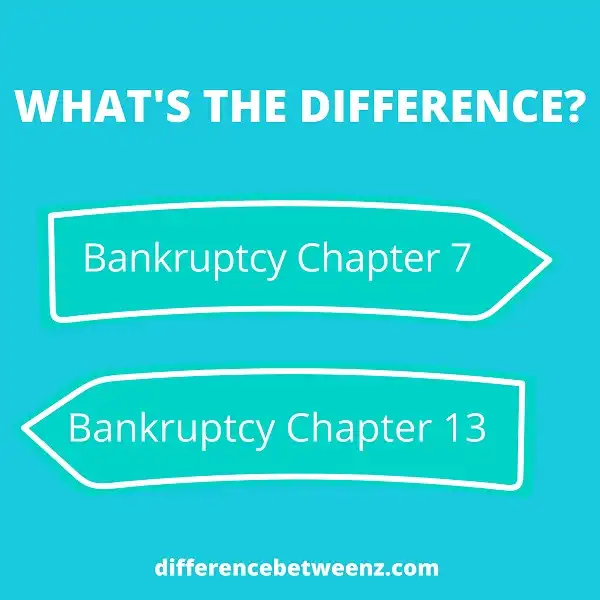 Difference between Bankruptcy Chapter 7 and 13