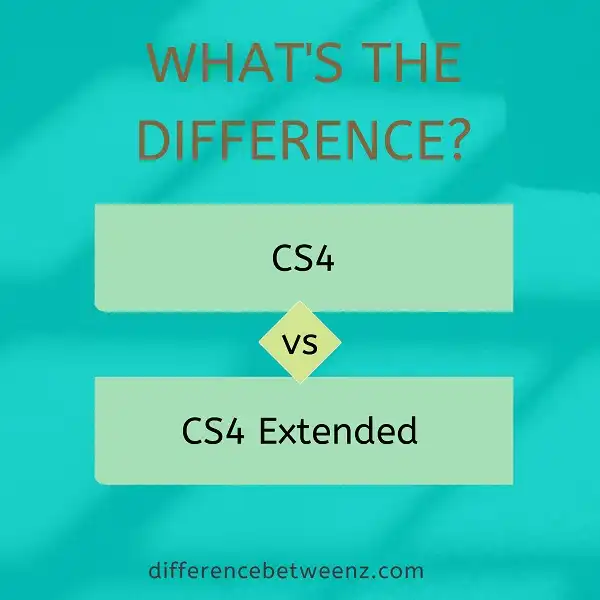 Difference between CS4 and CS4 Extended