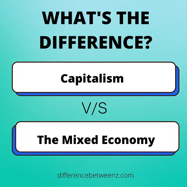 Difference between Capitalism and The Mixed Economy