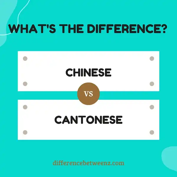 Difference between Chinese and Cantonese