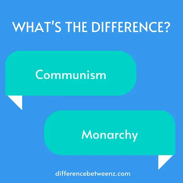 Difference between Communism and Monarchy