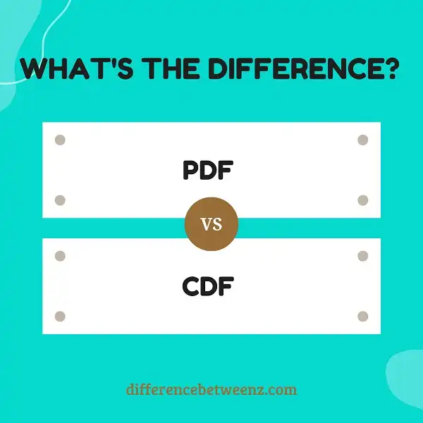 Difference between PDF and CDF