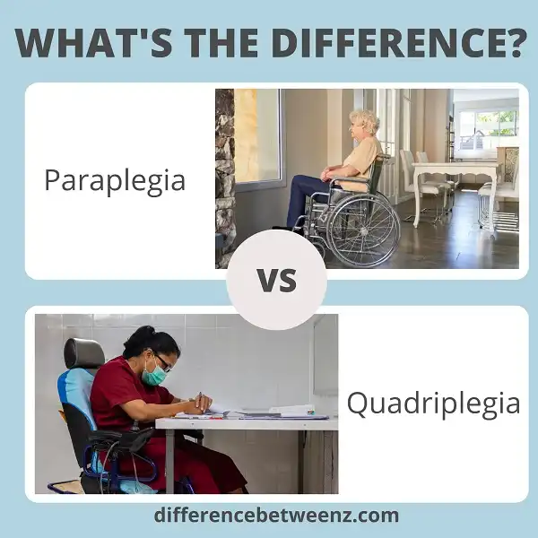 Difference between Paraplegia and Quadriplegia