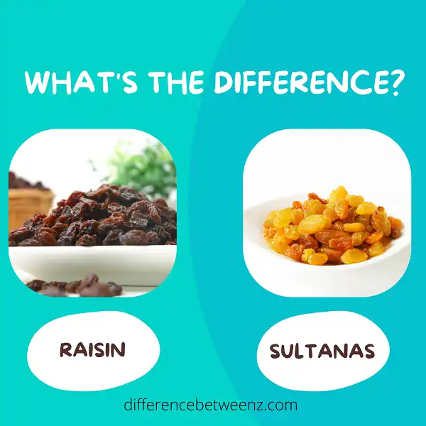 Difference between Raisins and Sultanas