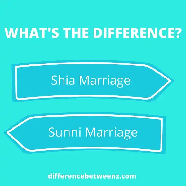 Difference between Shia and Sunni Marriage