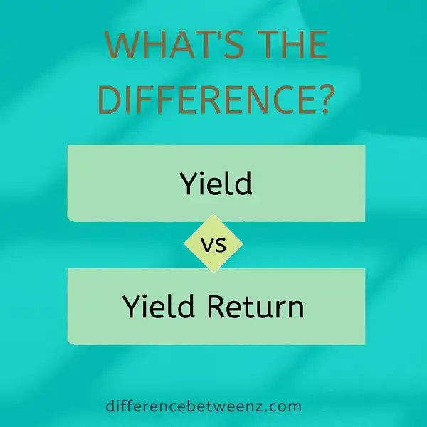 Difference between Yield and Return