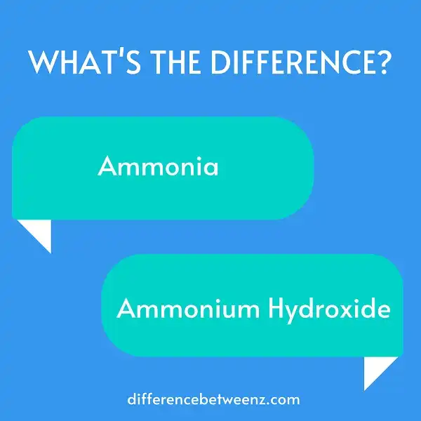 Difference between Ammonia and Ammonium Hydroxide