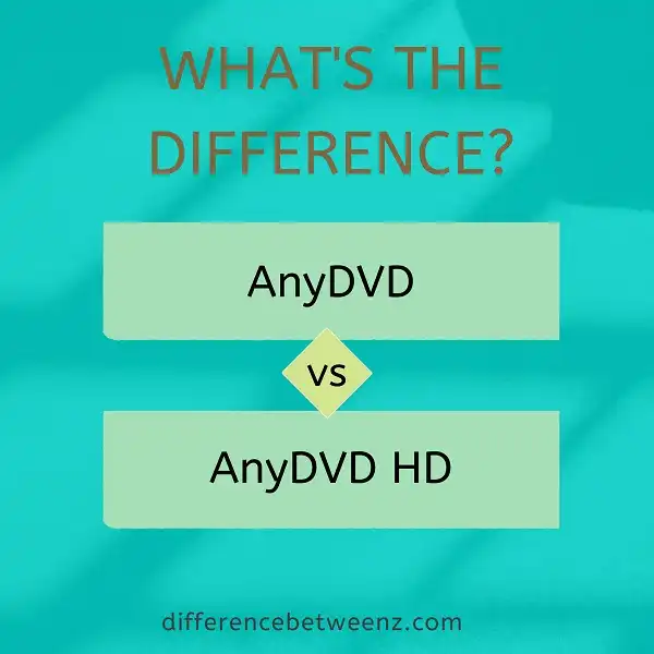 Difference between AnyDVD and AnyDVD HD