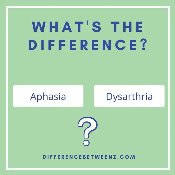Difference between Aphasia and Dysarthria