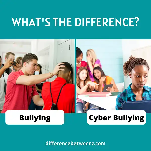 Difference between Bullying and Cyber Bullying