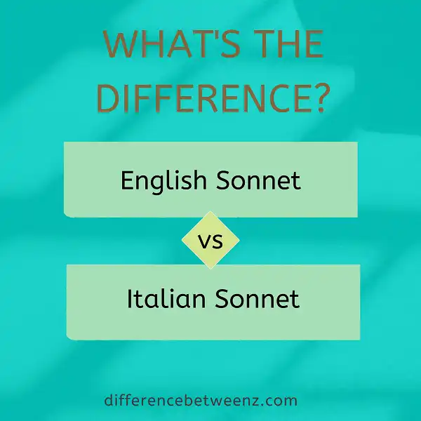 Difference between English Sonnet and Italian Sonnet