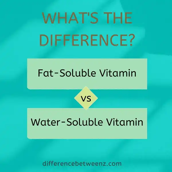 Difference between Fat-Soluble Vitamin and Water-Soluble Vitamin