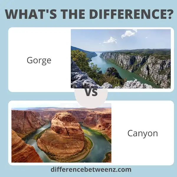 Difference between Gorge and Canyon