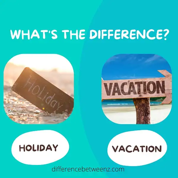 Difference between Holiday and Vacation
