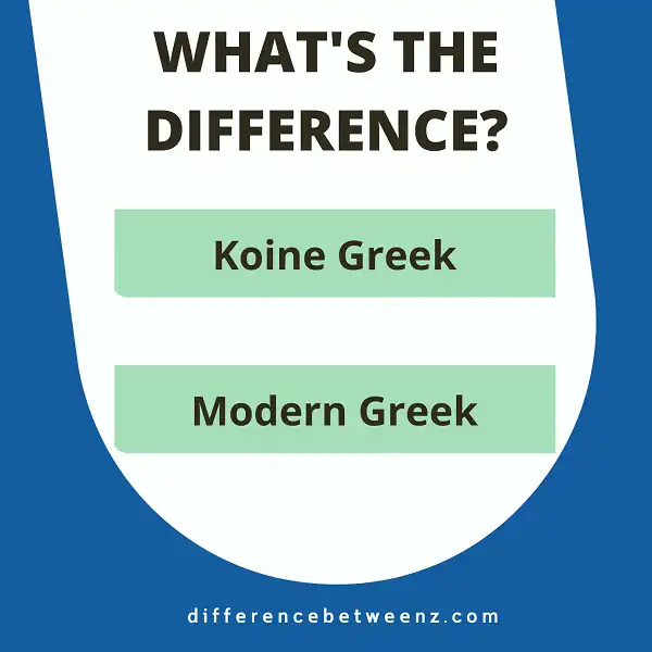 Difference between Koine Greek and Modern Greek