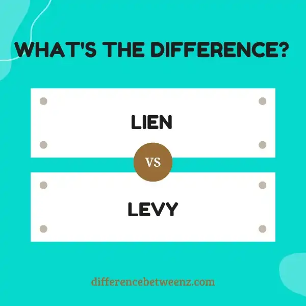 Difference between Lien and Levy