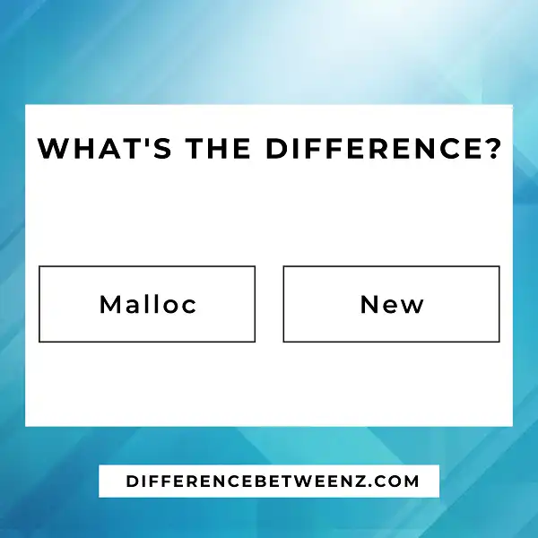 Difference between Malloc and New