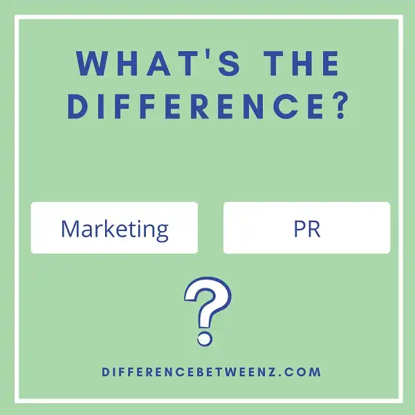 Difference between Marketing and PR