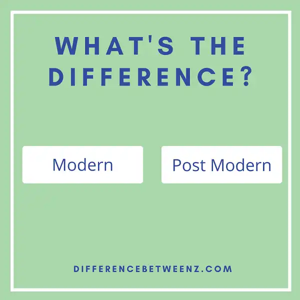 Difference between Modern and Post Modern