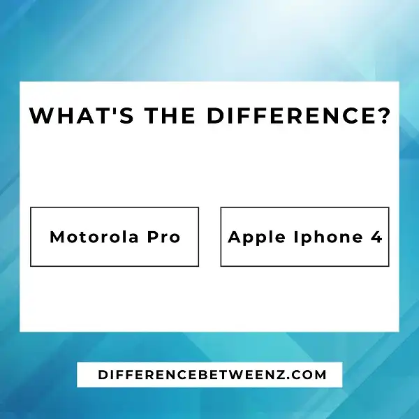 Difference between Motorola Pro and Apple Iphone 4
