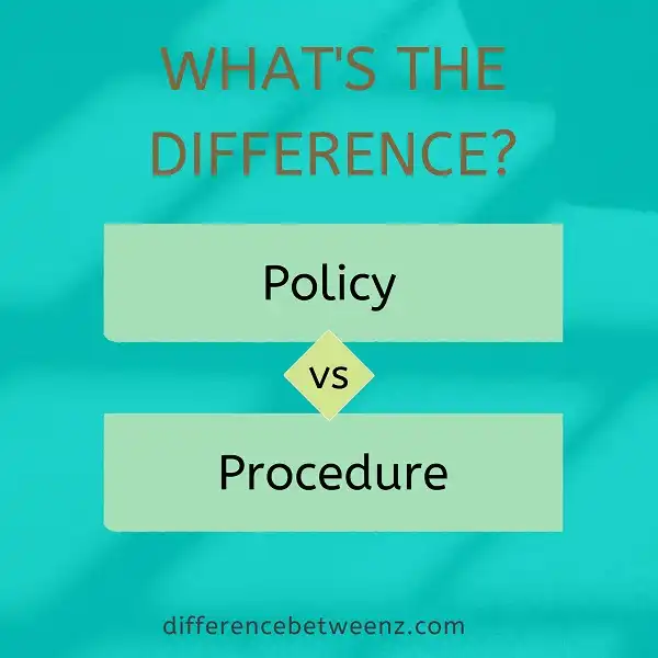Difference between Policy and Procedure