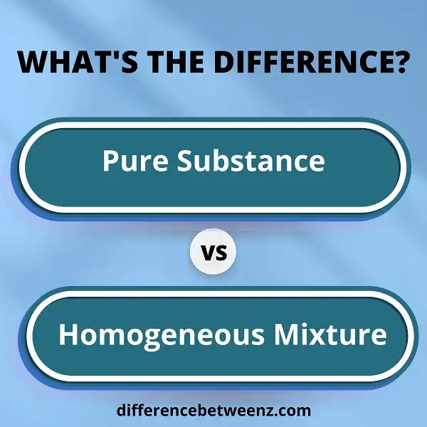 Difference between Pure Substance and Homogeneous Mixture