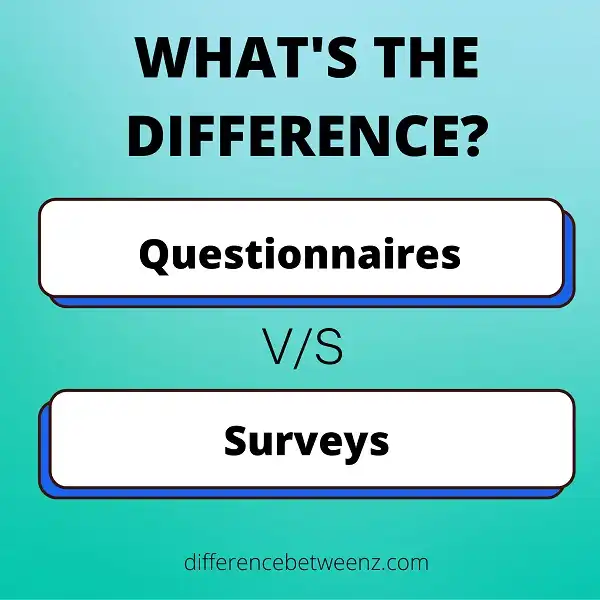 Difference between Questionnaires and Surveys
