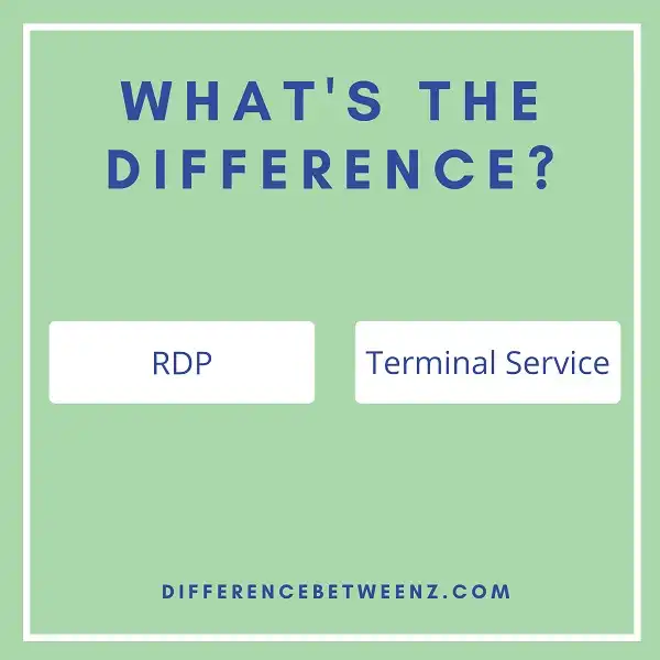 Difference between RDP and Terminal Services