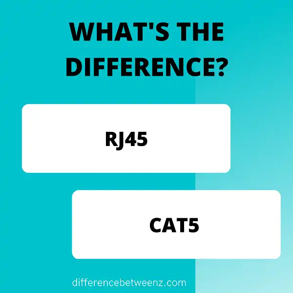 Difference between RJ45 and CAT5