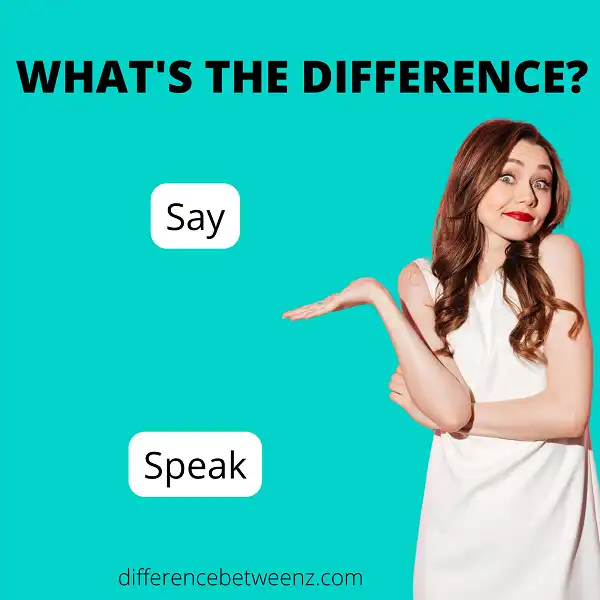 Difference between Say and Speak
